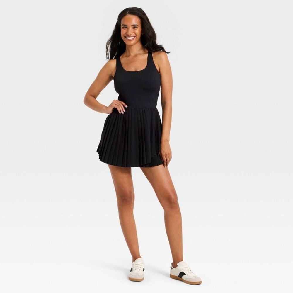 Women's Pleated Active Dress - All In Motion Black XXL - Picture 3 of 4